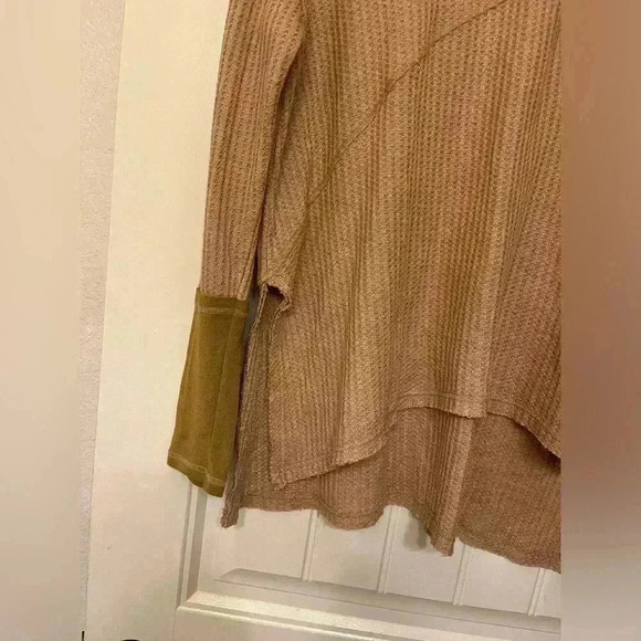 Urban Mangoz Boho style oversized high low waffle knit short sleeve top large - Picture 3 of 7